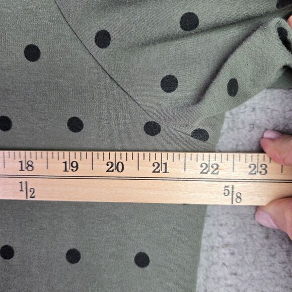 Croft & Barrow XXL Green Polka Dot Extra Soft Pullover Split Hem Long Sleeve - Picture 6 of 9